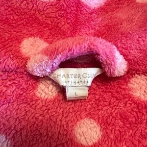 Charter Club Pink Fleece with Polka Dots